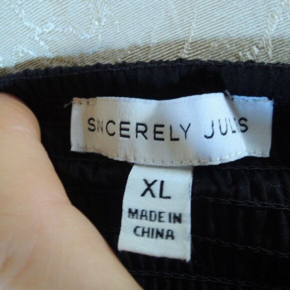 Sincerely Jules Black Smocked Strapless Bubble Mini Dress XL - Picture 7 of 8